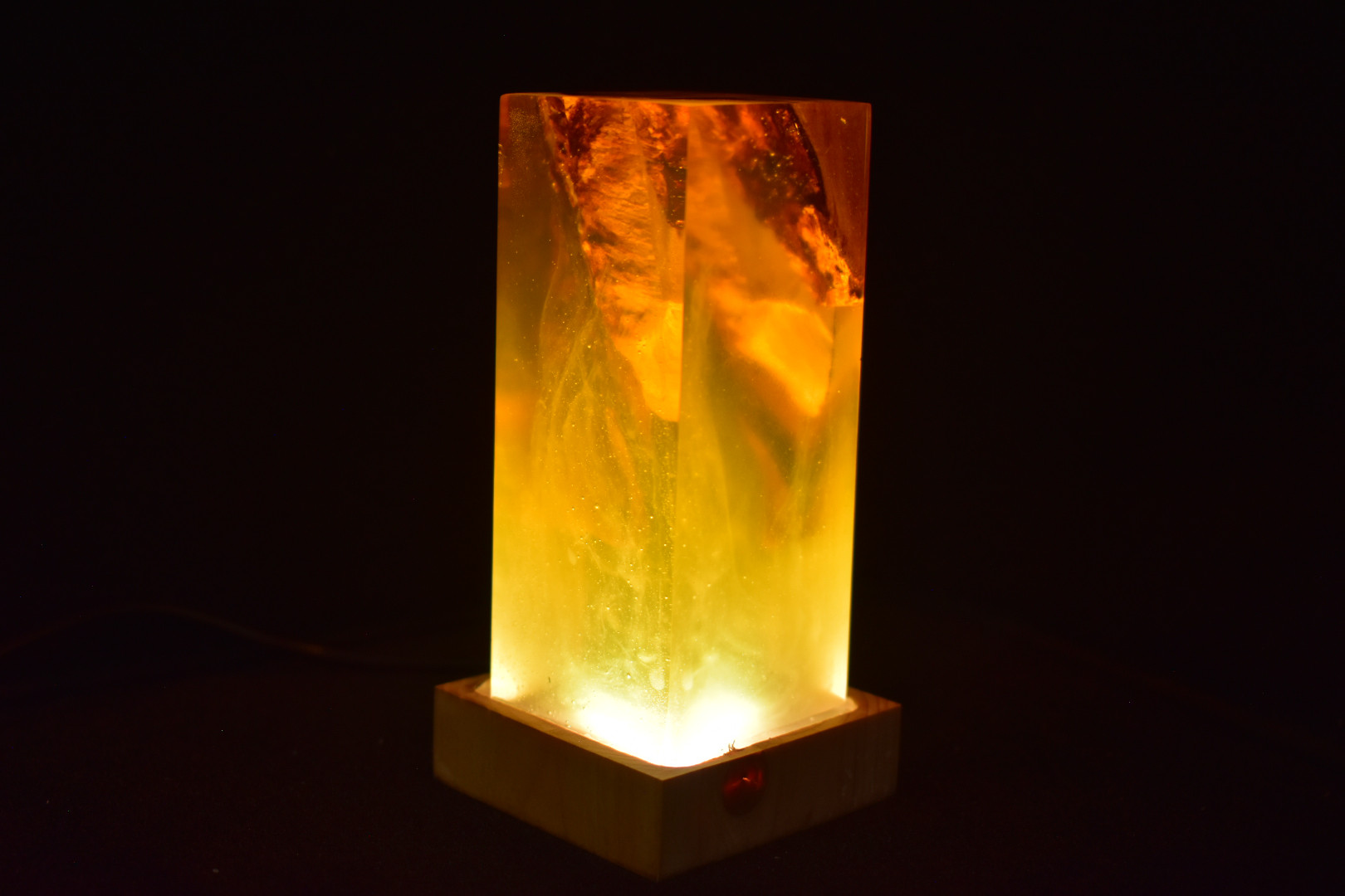 ウッドレジンナイトランプ ピラー型　№43