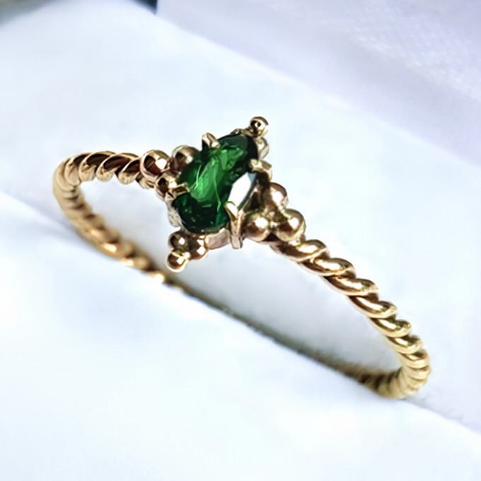 ツァボライト アンティーク風粒金リング 5,100円