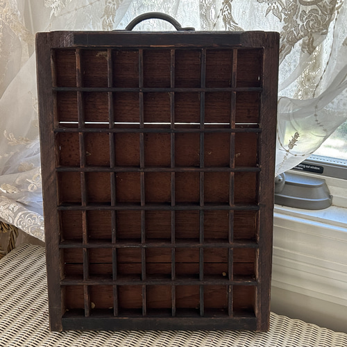 英国アンティークプリンタートレイ 英国アンティーク 活版プリンタートレイ ディスプレイ棚 インテリア