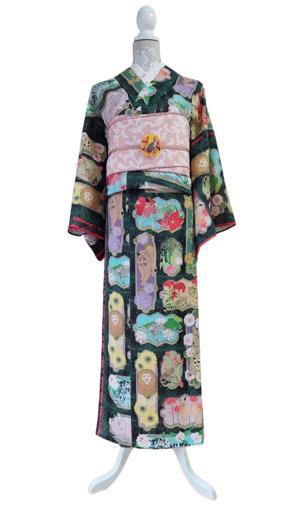 即納品　浴衣　『cat garden』L