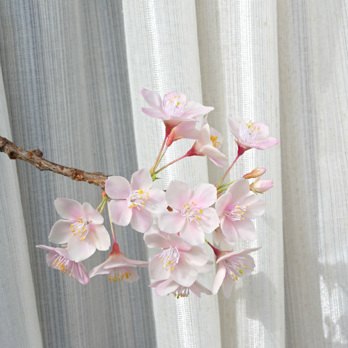 枯れない 桜 L 桜の枝使用 Géant（ジェアン）✿クレイフラワー NO.S3