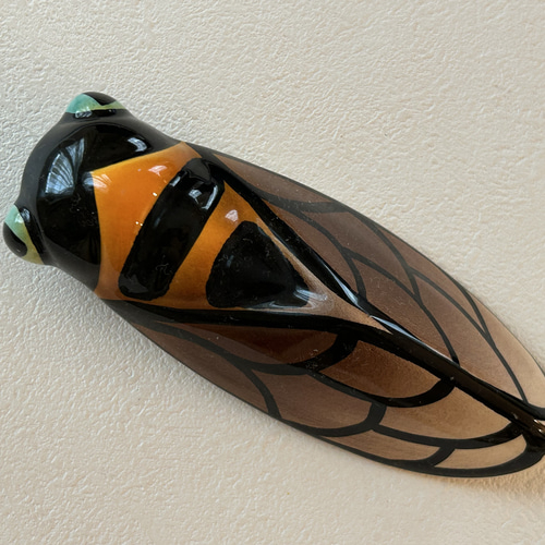 フランス ブロカント プロヴァンス陶器 セミの壁掛け 花瓶 オブジェ