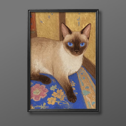 絵画。原画☆キャンバスF10【かわいい猫たちが一緒に香ばしいお