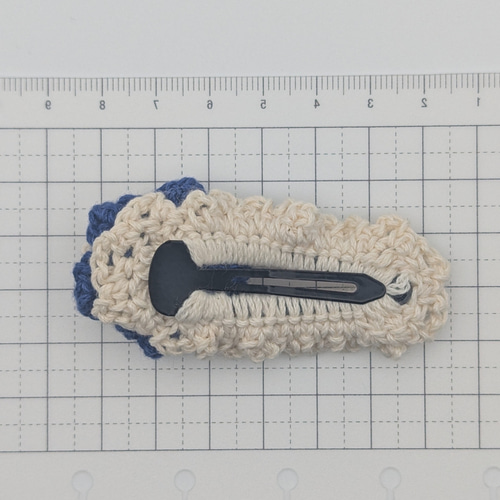 オーダー可能生地⑦ お花リボンパッチンピン セミオーダー】小花刺繍の名前ぱっちんピン | AMYu cerise