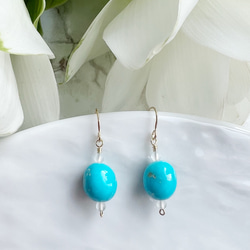 Kaya◆高品質スリーピングビューティーターコイズピアス✧大粒 スリーピングビューティーターコイズピアス のおすすめ人気通販 検索