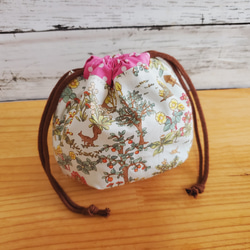 丸底バルーンバック♡北欧 Flower Ye ころりんバッグ 丸底 北欧風花柄 バルーンバッグ トートバッグ