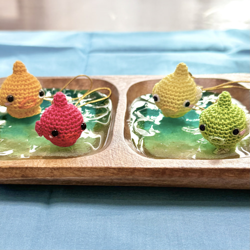 受注生産】おとぼけ顔のダンゴウオストラップ⭐︎あみぐるみ