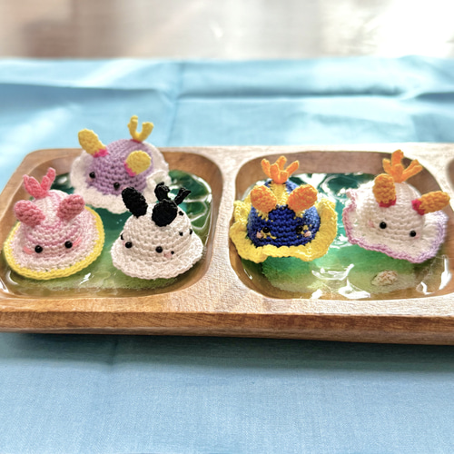 受注生産】カラフルなウミウシあみぐるみ⭐︎ミニサイズ 海モチーフ
