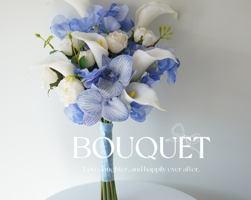 アーティフィシャルフラワー　ブーケ　パープル　ブルー　ホワイト　イエロー 3dd0cdeb0eab3d59edb0708ac1fcbd