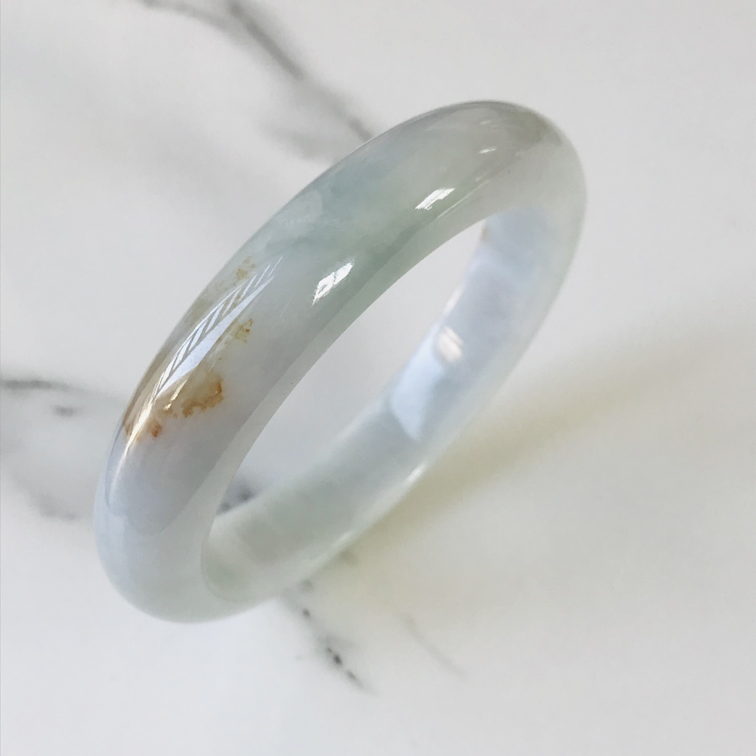 【B1510-0189】ジェイド　翡翠　ヒスイ　一点もの　希少　バングル　ミャンマー産　54.1mm