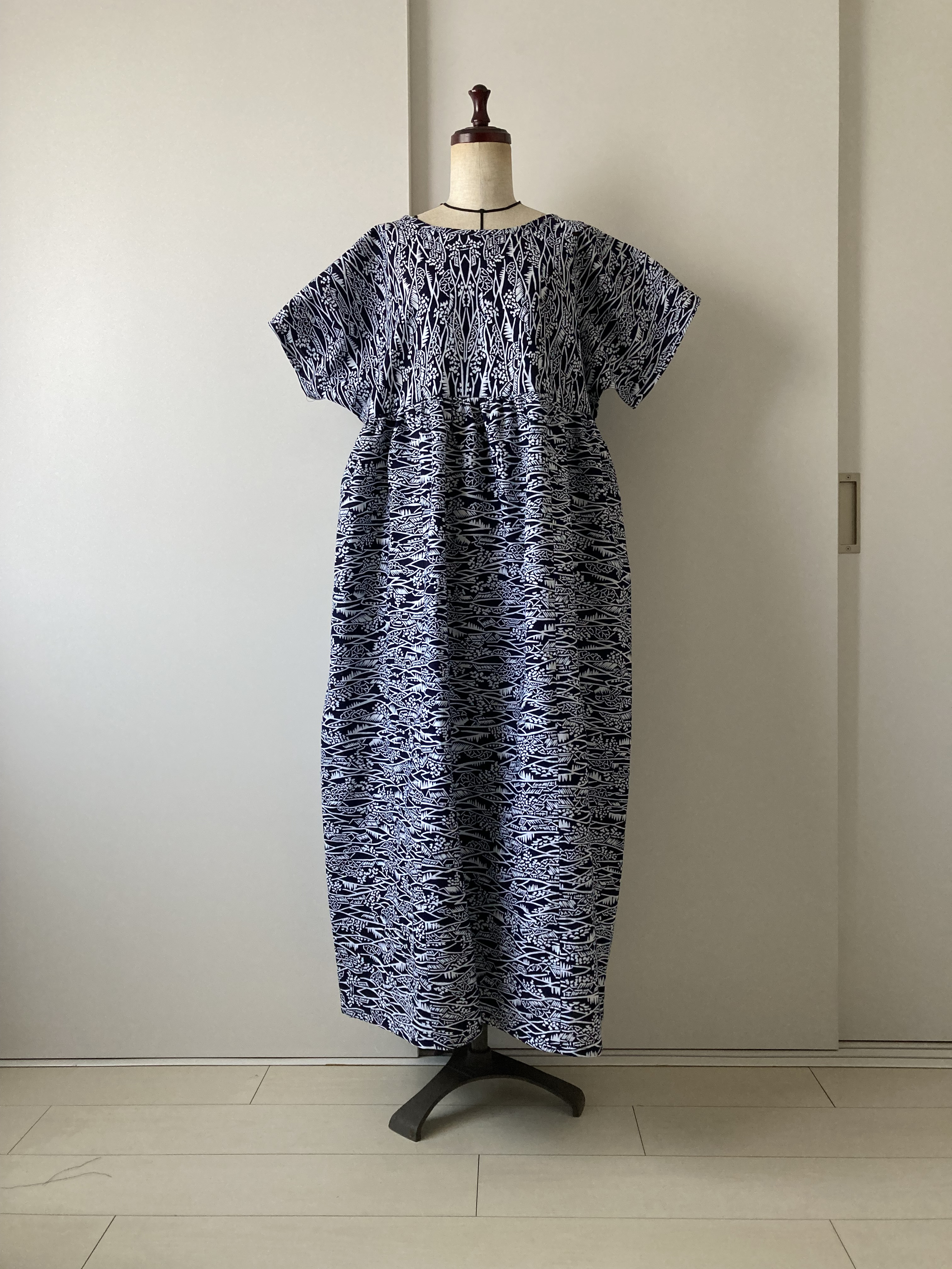 浴衣のゆったりワンピース　山里