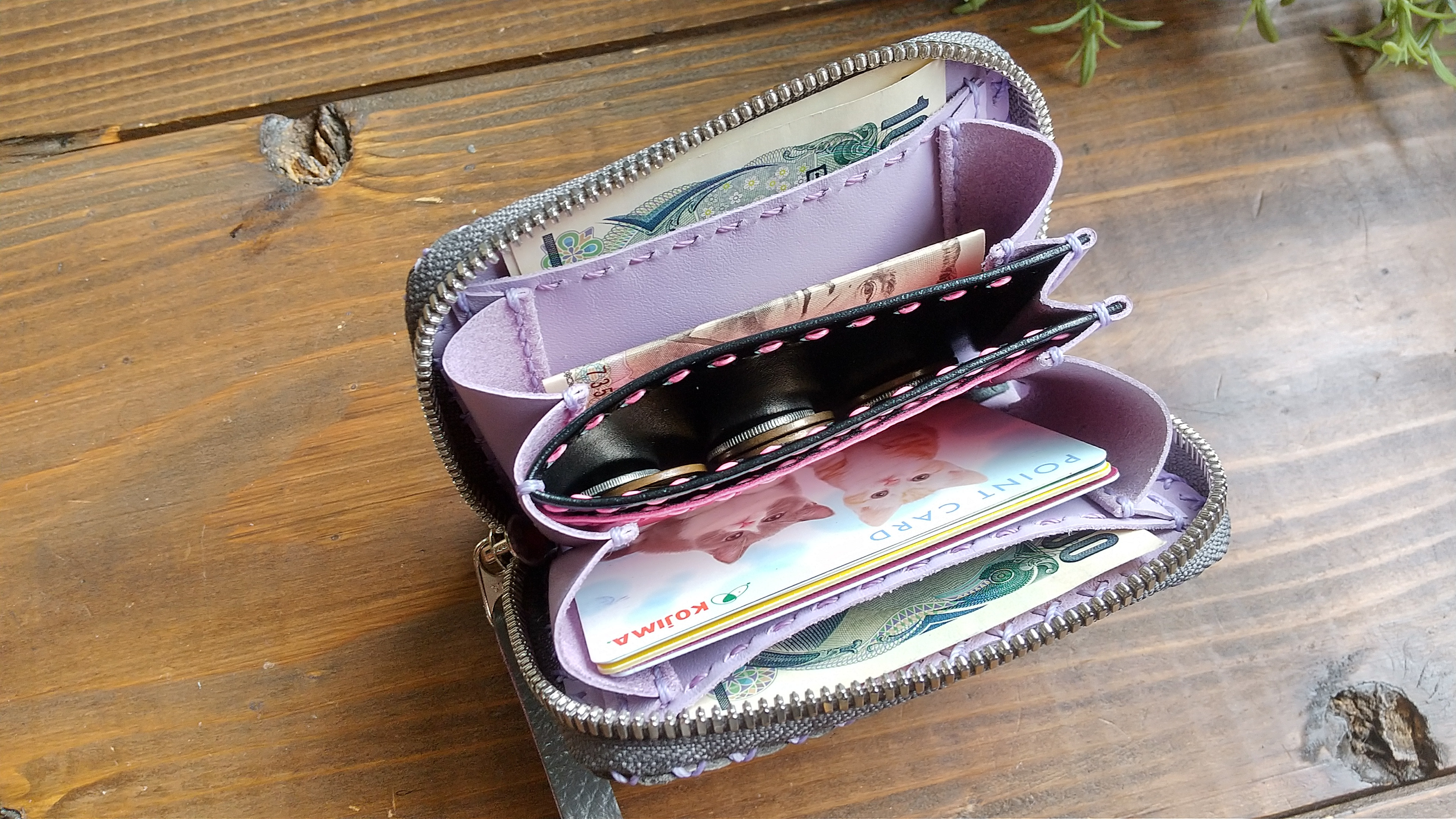 千円札を折らない最小お財布(エタングレー）