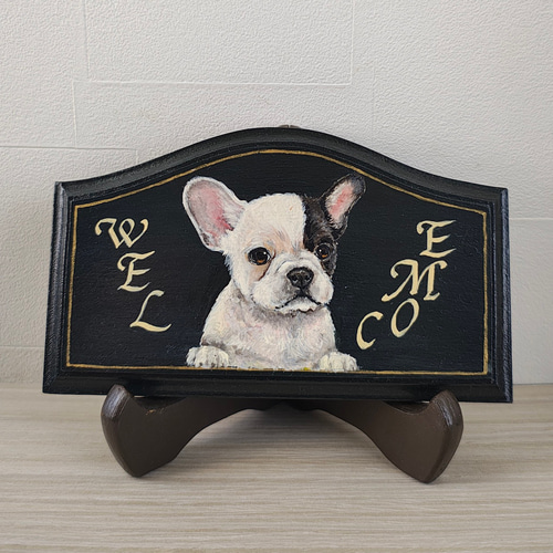 アクリル画 フレンチブルドッグ 犬 動物