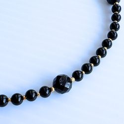 【D5】　【ブラックの上品アクセント】オニキスネックレス｜フォーマルにもカジュアルにも 5枚目の画像