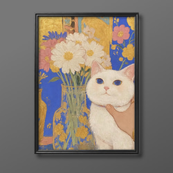 絵画 。壁掛け絵手描き【夕食の前、かわいい猫たち】 絵画