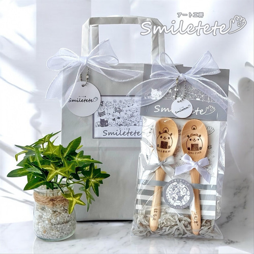 おにぎりパンダの名入れ木製スプーン 名前入り木のスプーン オーダー