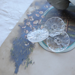 フランス 22㎜ アンティークガラスボタン A1854 クリア 6枚目の画像