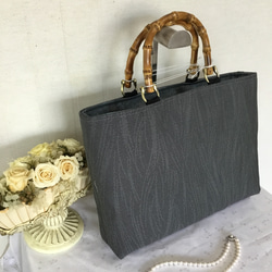 ハンドメイド・リメイク・帯・カバン・がま口バック・黒・2way