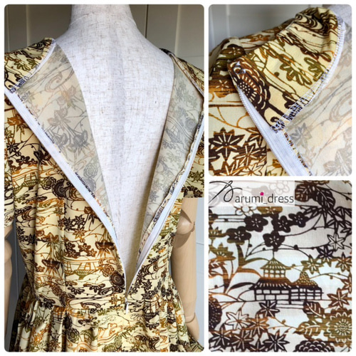 Original kimono remake 着物リメイク フレアスリーブ 上品 half