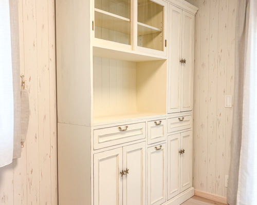 フランスアンティーク調カップボード オーダーメイド食器棚