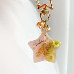 【2529】アルトサックス青い紫陽花とユーフォルビアとかすみ草と♪ キーホルダー 2529】アルトサックス青い紫陽花とユーフォルビアとかすみ草と