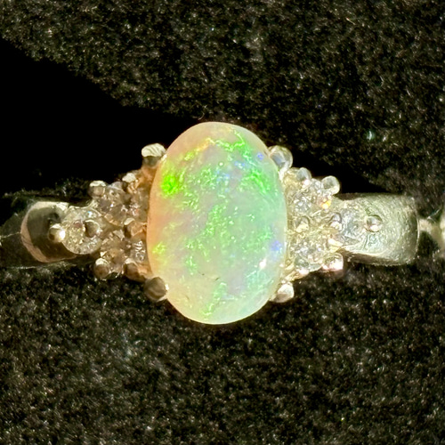 0.88ct クーバーピディオパール シルバーリング キュービック