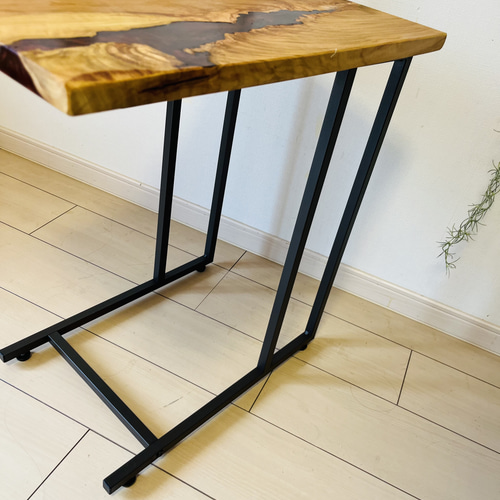 レジンテーブル ソファテーブル サイドテーブル 桜の木 サイドテーブル