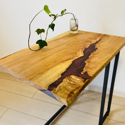 レジンテーブル ソファテーブル サイドテーブル 桜の木 サイドテーブル