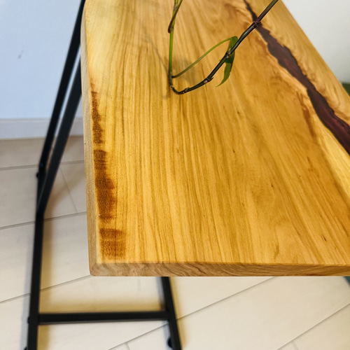 レジンテーブル ソファテーブル サイドテーブル 桜の木 サイドテーブル