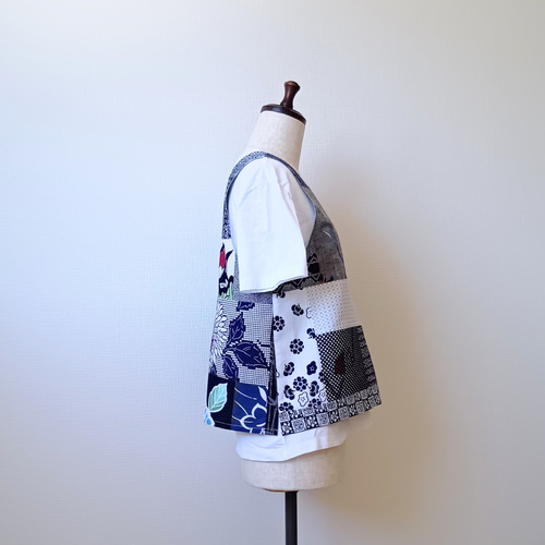20%off 浴衣リメイク パッチワークベスト 彩 ベスト てまや 通販