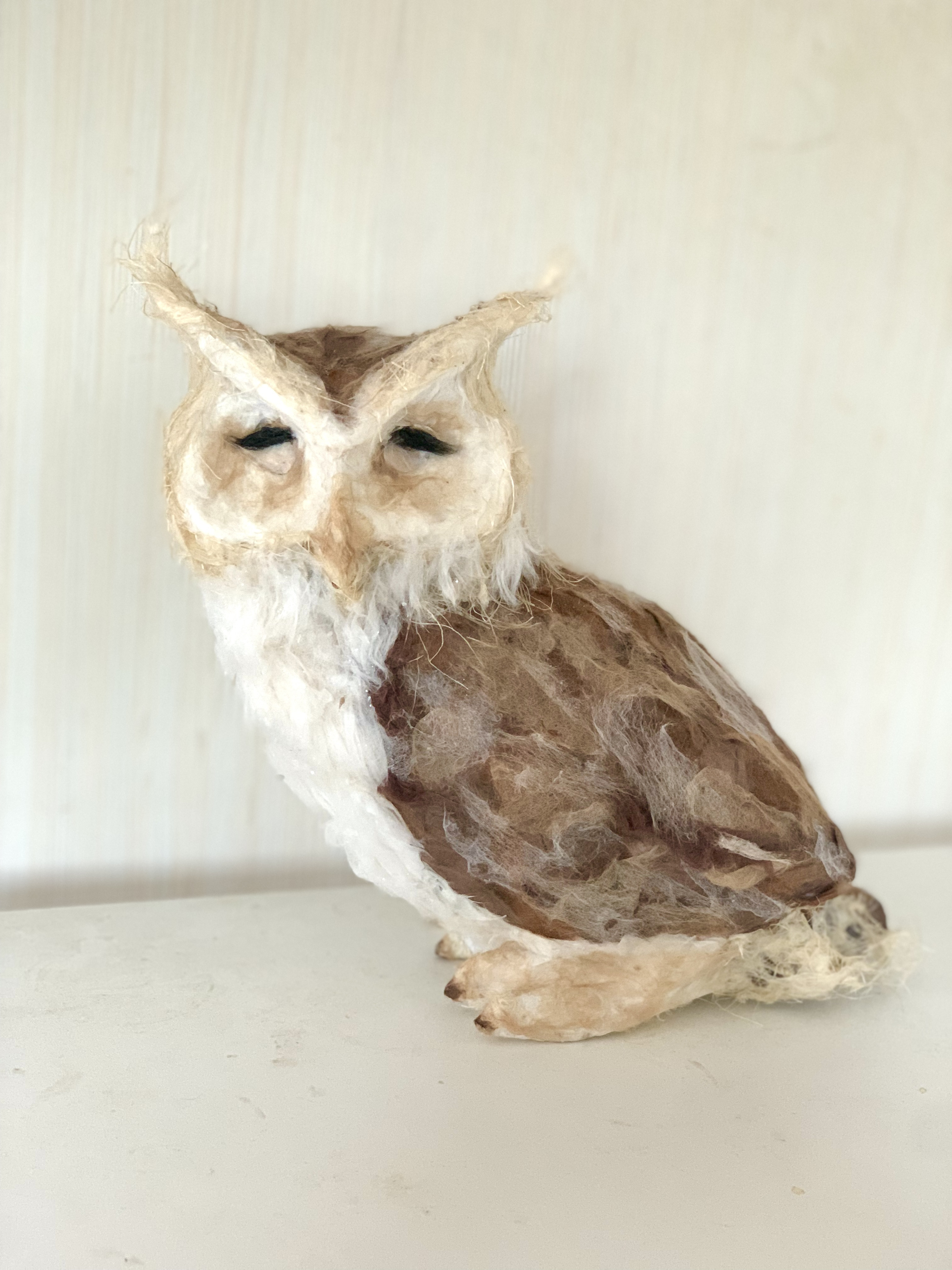 和紙のミミズク笑顔