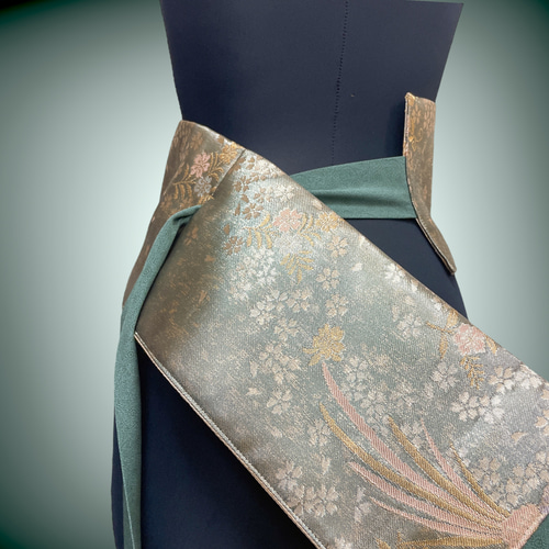 リバーシブル サッシュベルト W55〜75cm 帯ベルト 着物リメイク