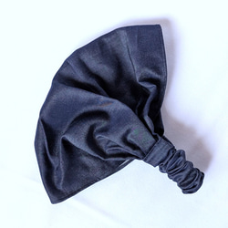 幅広ヘアバンド（デニム・ネイビー） 2枚目の画像
