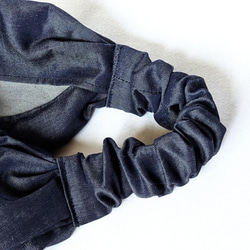 幅広ヘアバンド（デニム・ネイビー） 3枚目の画像