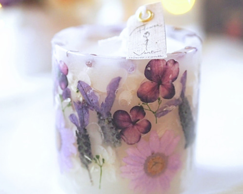 【NO.4】handmade 紫陽花ボタニカルキャンドル ラベンダーの香り NO.4】handmade 紫陽花ボタニカルキャンドル ラベンダーの香り NO.4