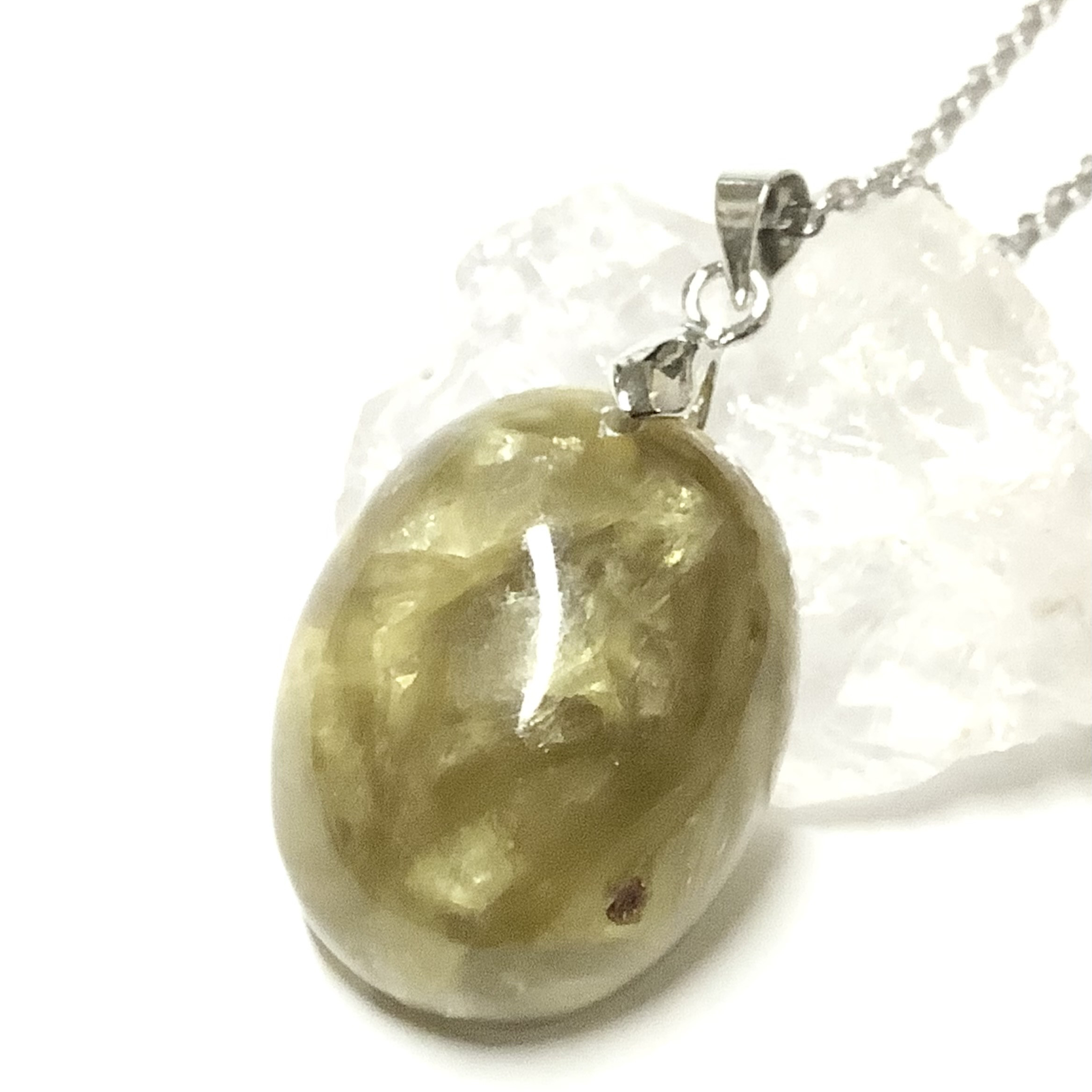 レアストーン☆一点物 ヒーリングストーン 大粒！ 天然石 ゴールデンマイカ ネックレス