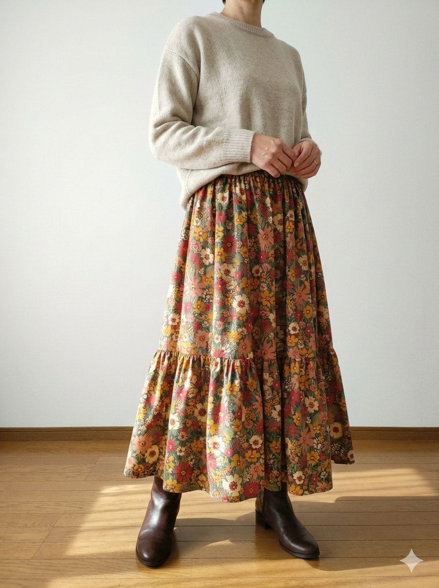 限定数【リバティ/エイブリ】ティアードスカート（フリル多め）