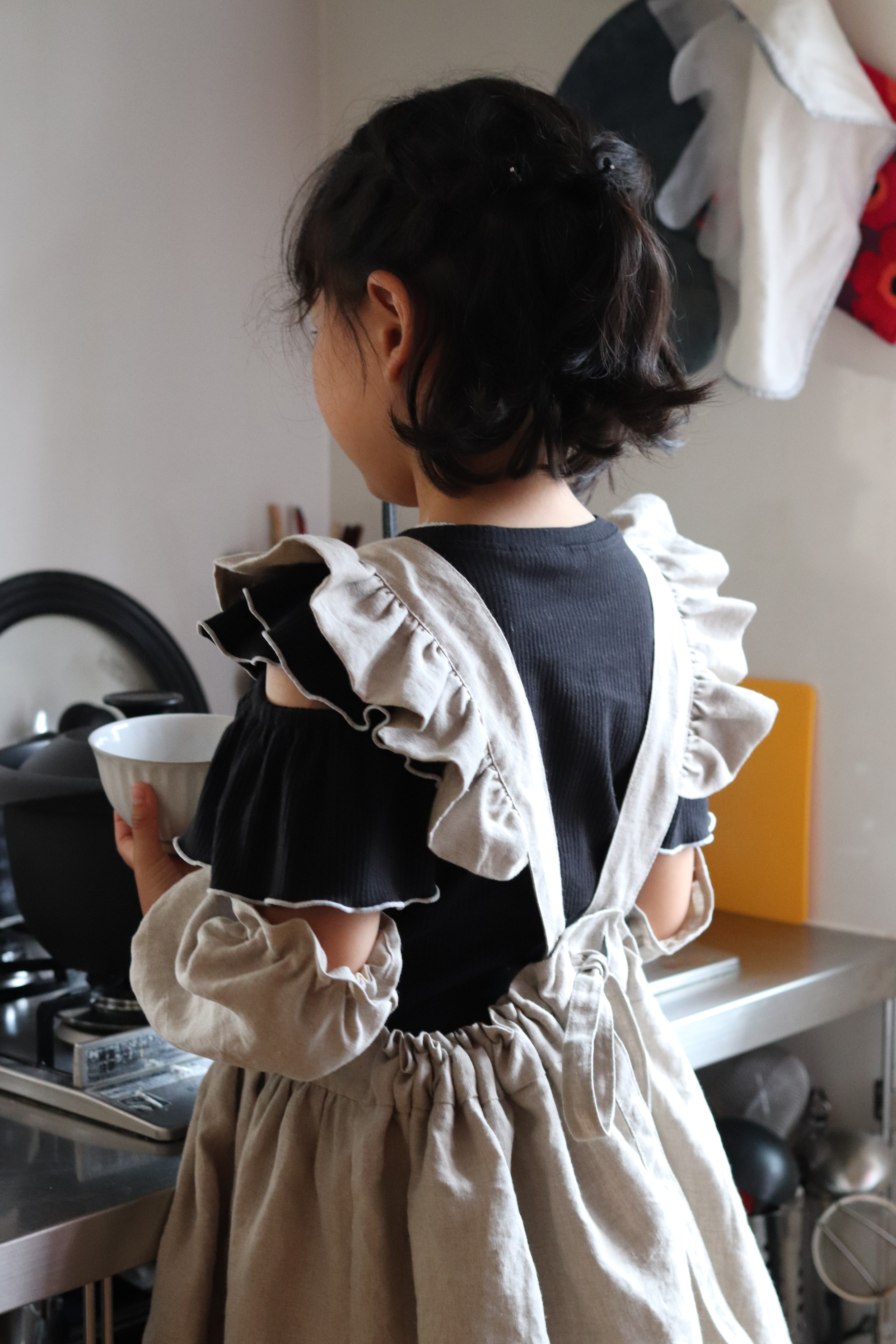 120-130サイズ【リネン】エプロンアームカバーセット