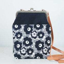 北欧ボタニカルがま口ショルダーバッグ/がま口サコッシュ/ポシェット