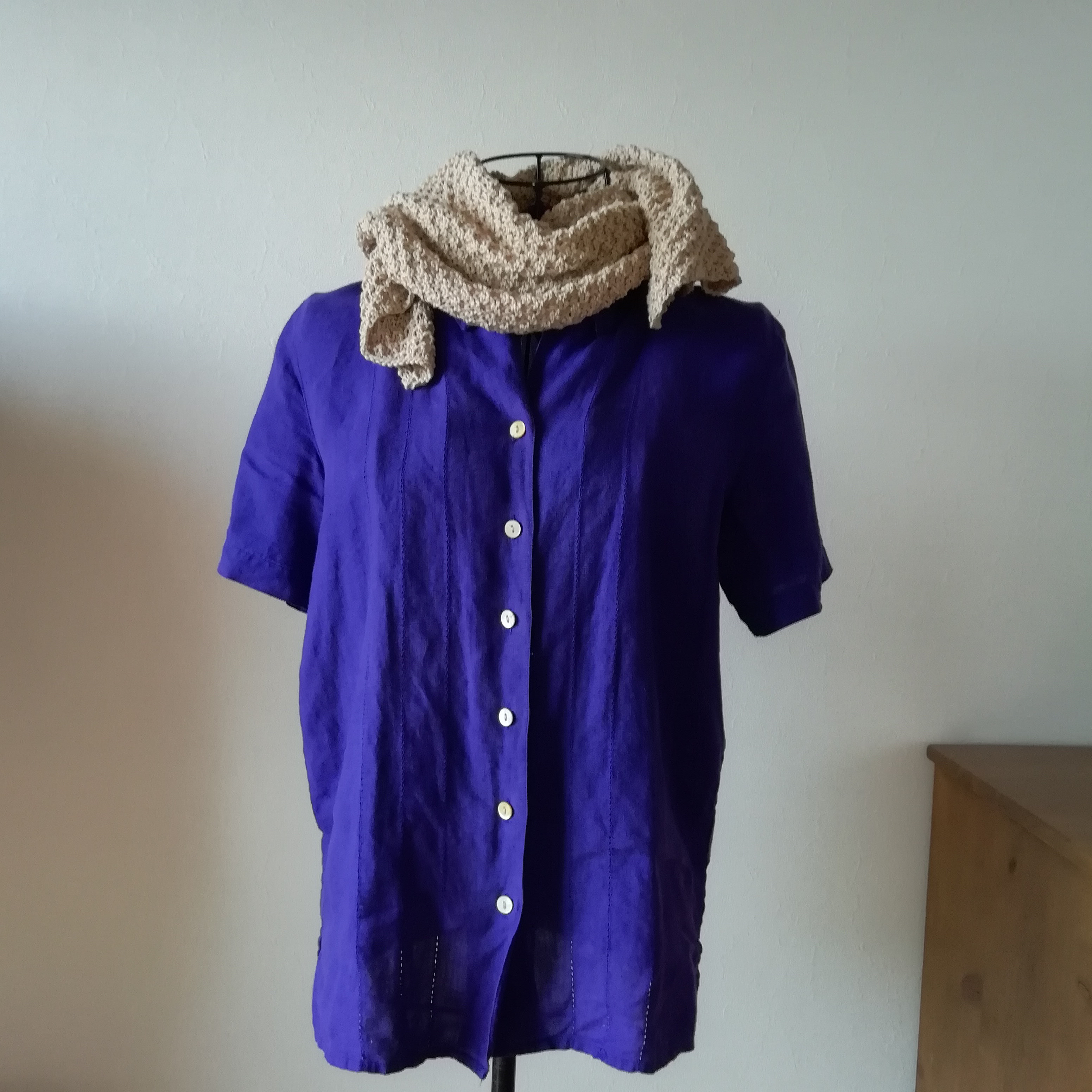 zm01-02 ストール ハンドニット ベージュ コットン 春・夏・秋 敏感肌 ストレスフリー 綿100