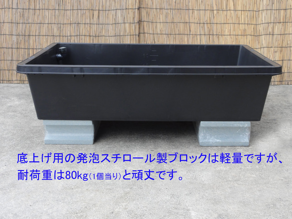 高さの有るビオトープ　80L　トロ舟＆木枠セット（3D型防鳥網付き・棚付き） 12枚目の画像