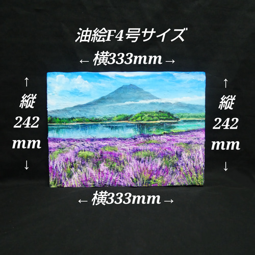 油絵 油彩 油彩画 絵 絵画 【河口湖のラベンダー畑】F4号 油絵 油彩 油彩画 絵 絵画 【河口湖のラベンダー畑】F4号 絵画