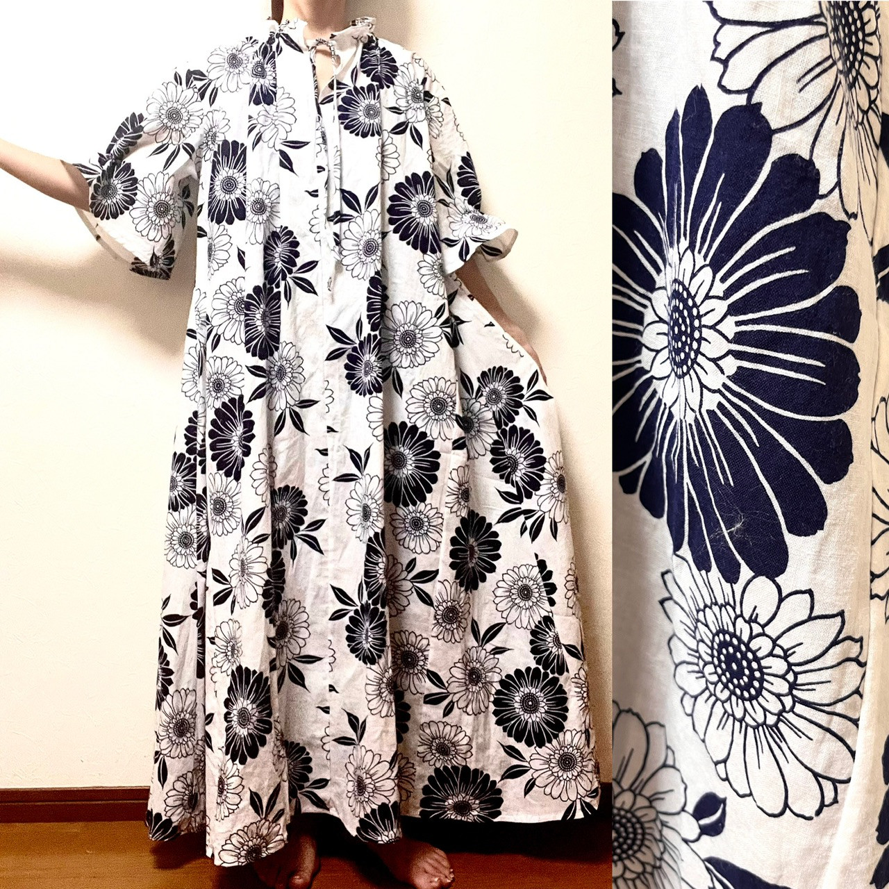 着物ワンピースAラインマキシ丈【127】浴衣反物M〜L Amazon.co.jp: 浴衣反物菖蒲柄等のAラインワンピース(Lくらい