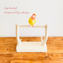 流木インテリア  小～大型インコが止まれる天然流木の小鳥の止まり木 スタンドタイプ インコ オウム 鳥 自然木 N13 2枚目の画像