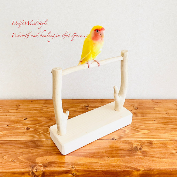 流木インテリア  小～大型インコが止まれる天然流木の小鳥の止まり木 スタンドタイプ インコ オウム 鳥 自然木 N13 3枚目の画像