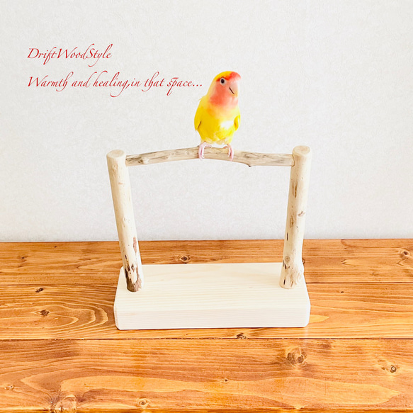 流木インテリア  小～大型インコが止まれる天然流木の小鳥の止まり木 スタンドタイプ インコ オウム 鳥 自然木 N14 2枚目の画像