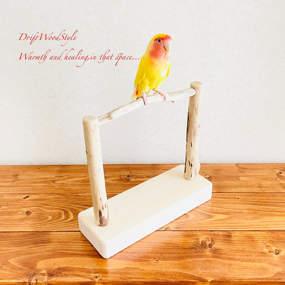 流木インテリア  小～大型インコが止まれる天然流木の小鳥の止まり木 スタンドタイプ インコ オウム 鳥 自然木 N14 3枚目の画像