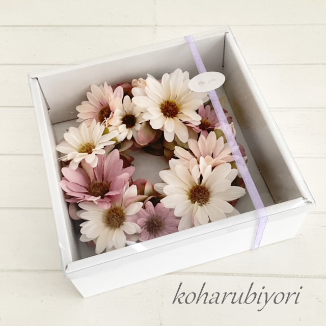 ３日で発送！お供えにもプレゼントにも！デージーの紫リース