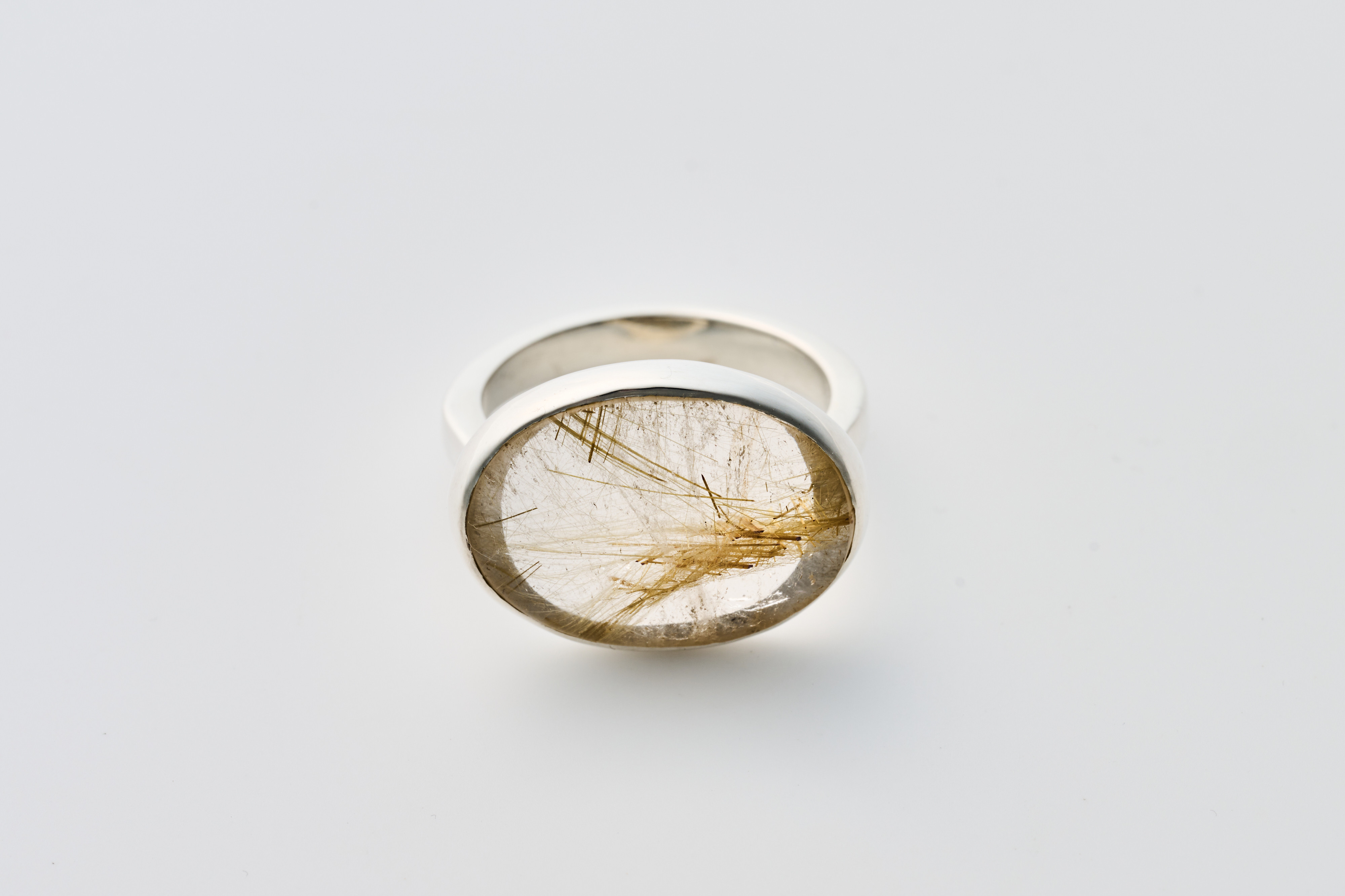 ルチルクォーツカボションリング　Rutile quartz Cabochon Ring