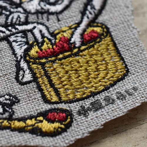 刺繍のあっぷりけ[ショキショキ音が聞こえてくるよッ小豆洗い]浮世絵の